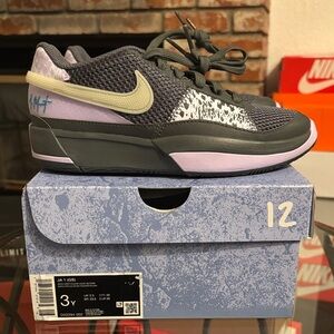 Nike Ja 1 GS Sneakers Iron Grey Glow-Lilac Bloom DX2294-002 Big Kid Size 3Y
